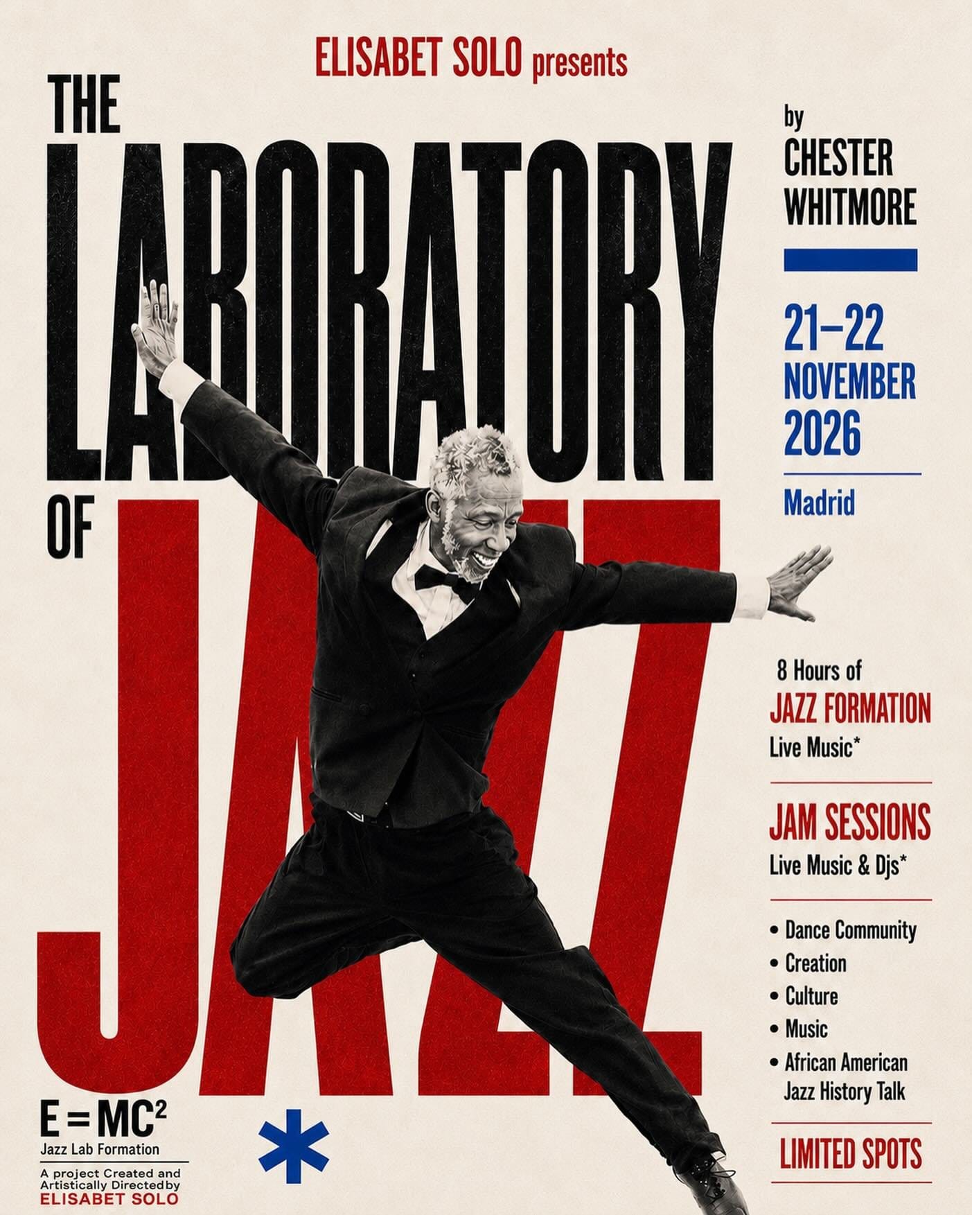 Cartel oficial de The Laboratory of Jazz — Chester Whitmore 2026